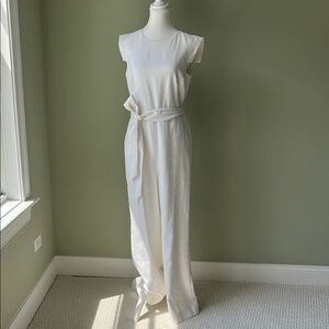 J. Crew White Sleeveless Jumpsuit